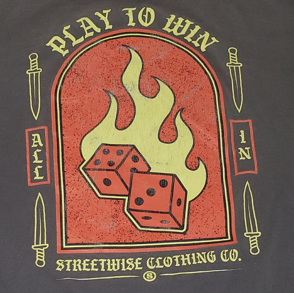 Streetwise Clothing Los Angeles Play to Win All In T-Shirt Men's Gray Large - Picture 7 of 8